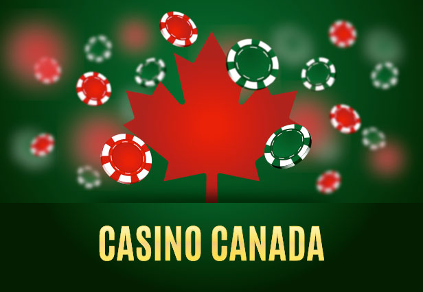 Casino Canada with maple leaf and casino chips